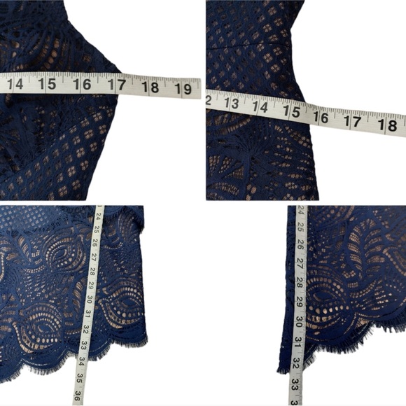 BCBGMAXAZRIA Alisha One Shoulder Navy Lace Dress Size 8 Pristine Condition - Picture 15 of 15